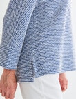 Ella J Textured Batwing Knit Top, Blue Stripe product photo View 04 S