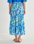 Ella J Shirred Waist Skirt, Blue & Green product photo View 02 S