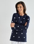 Ella J Spot Cotton Jumper, Navy product photo