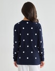 Ella J Spot Cotton Jumper, Navy product photo View 02 S