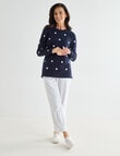 Ella J Spot Cotton Jumper, Navy product photo View 03 S