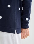 Ella J Spot Cotton Jumper, Navy product photo View 04 S