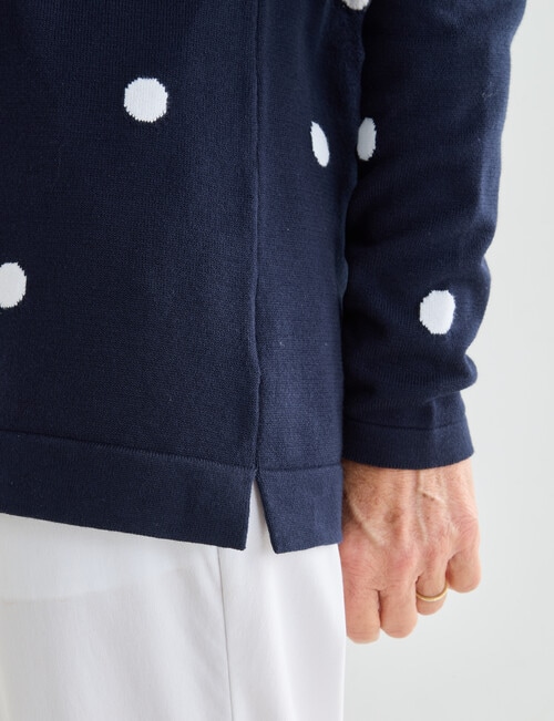 Ella J Spot Cotton Jumper, Navy product photo View 04 L