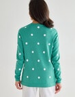 Ella J Spot Cotton Jumper, Green product photo View 02 S