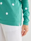 Ella J Spot Cotton Jumper, Green product photo View 04 S