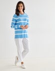 Ella J Stripe Cotton Jumper, Blue product photo View 03 S