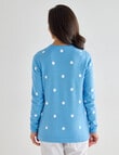 Ella J Spot Cotton Jumper, Blue product photo View 02 S