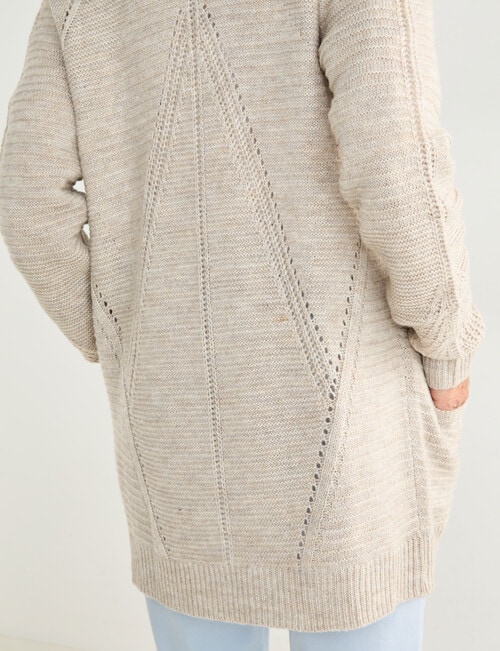 Ella J Deco Cardigan, Oatmeal product photo View 07 L