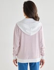 Ella J Stripe Zip Hoodie, Pale Pink product photo View 02 S