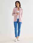 Ella J Textured Zip Cardigan, Pale Pink product photo View 03 S