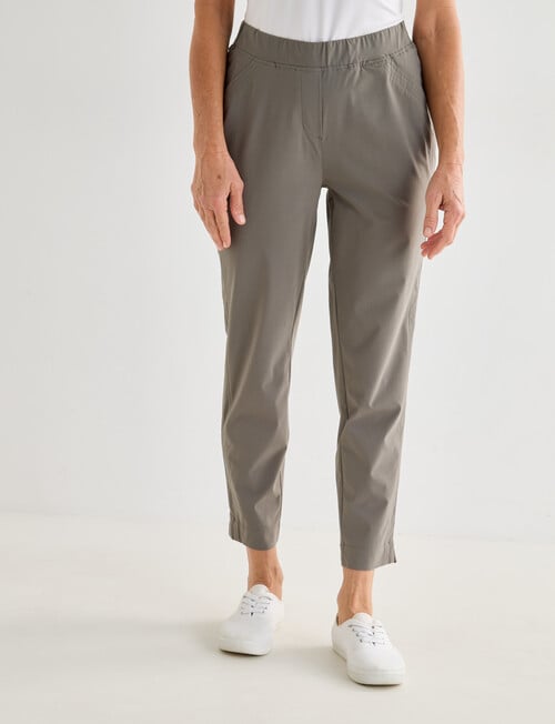 Ella J 7/8th Stitch Detail Pant, Khaki product photo