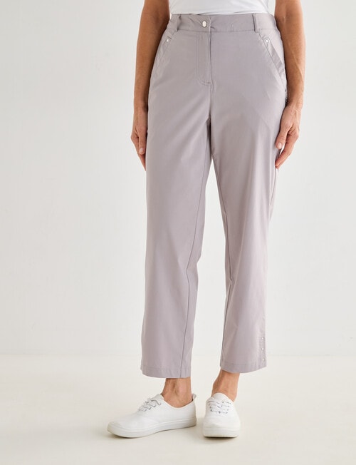 Ella J Stud Detail Crop Pant, Stone product photo