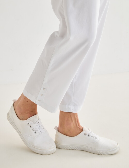Ella J Stud Detail Crop Pant, White product photo View 04 L