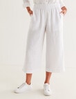 Zest Essentials Linen Crop Pant, White product photo