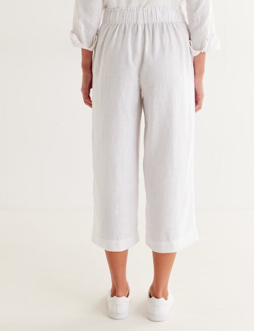 Zest Essentials Linen Crop Pant, White product photo View 02 L
