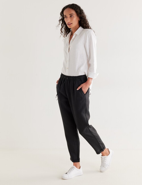 Zest Essentials Linen Pant, Black product photo View 03 L
