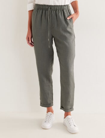 Zest Essentials Linen Pant, Thyme product photo