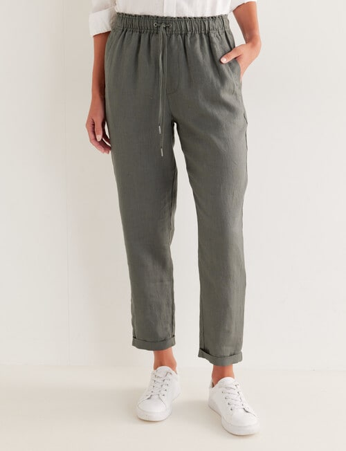 Zest Essentials Linen Pant, Thyme product photo