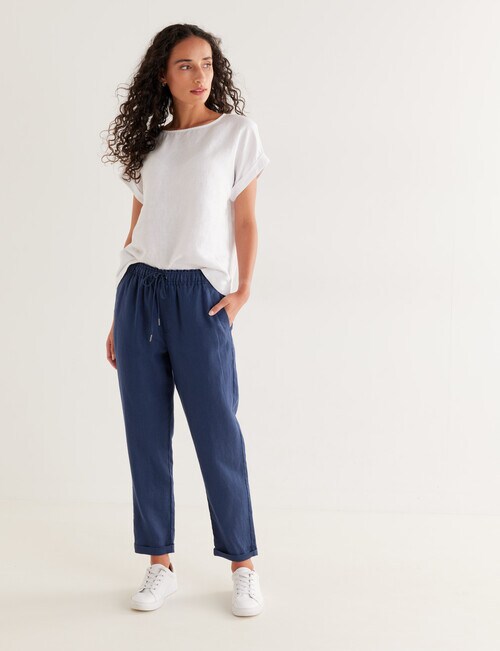 Zest Essentials Linen Pant, Navy product photo View 05 L