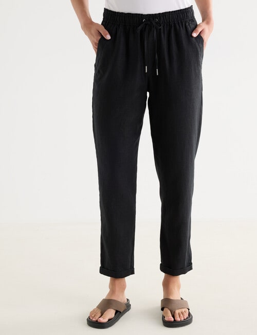Zest Essential Linen Pant, Black product photo