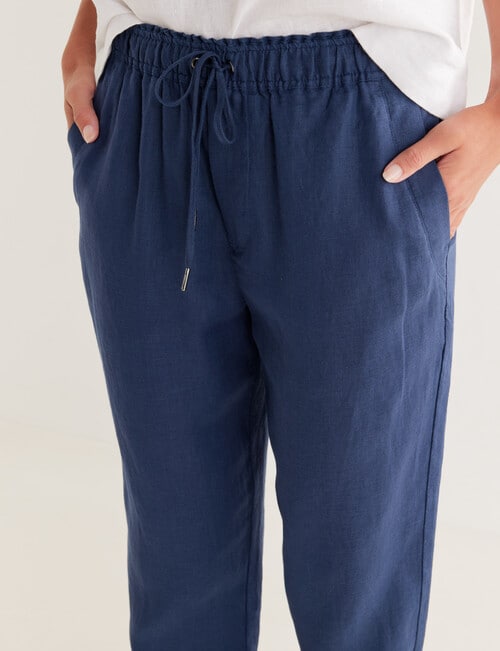 Zest Essentials Linen Pant, Navy product photo View 04 L