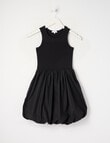 Switch Rib Balloon Dress, Black product photo