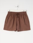Switch Mia Tie Waist Linen Blend Short, Chocolate product photo