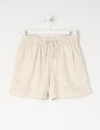 Switch Mia Tie Waist Linen Blend Short, Natural product photo