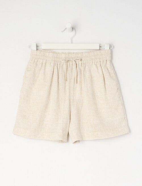 Switch Mia Tie Waist Linen Blend Short, Natural product photo