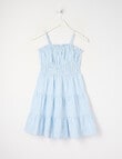 Switch Stripe Mia Tiered Linen Blend Dress, Cornflower product photo