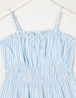 Switch Stripe Mia Tiered Linen Blend Dress, Cornflower product photo View 02 S