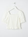Switch Mia Shirred Linen Blend Top, White product photo