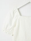 Switch Mia Shirred Linen Blend Top, White product photo View 02 S