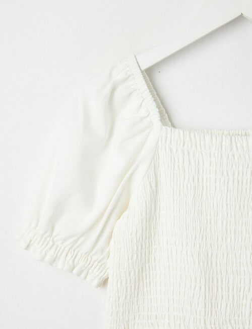 Switch Mia Shirred Linen Blend Top, White product photo View 02 L