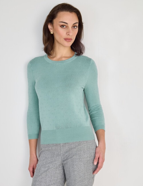 Oliver Black Textured Jumper, Sage product photo View 04 L
