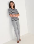 Oliver Black Stripe Short Sleeve Knit Jumper, Navy & Ivory product photo View 03 S