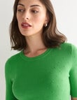 Oliver Black Textured Short Sleeve Jumper, Green product photo