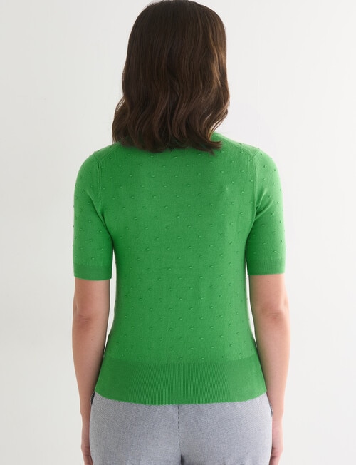Oliver Black Textured Short Sleeve Jumper, Green product photo View 02 L