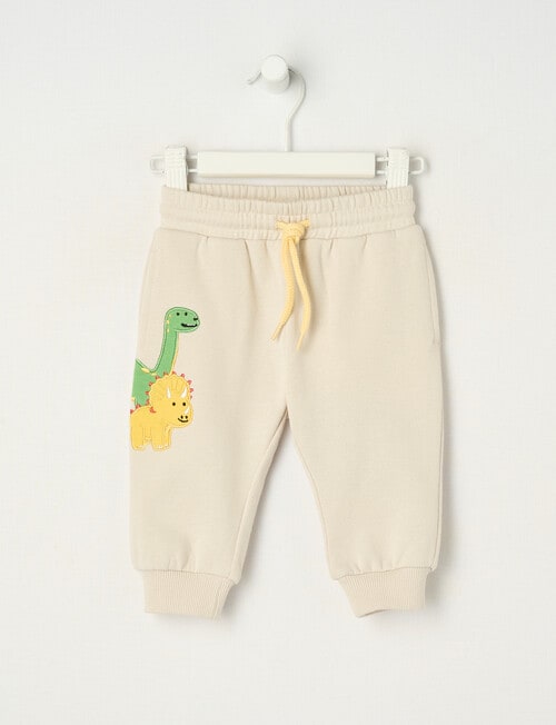 Teeny Weeny Play Time Dino Track Pant, Chalk product photo
