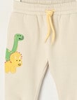 Teeny Weeny Play Time Dino Track Pant, Chalk product photo View 02 S