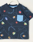 Teeny Weeny Play Time Bug Short Sleeve Tee, Navy product photo View 02 S