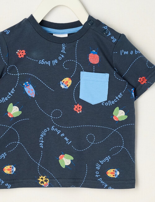 Teeny Weeny Play Time Bug Short Sleeve Tee, Navy product photo View 02 L