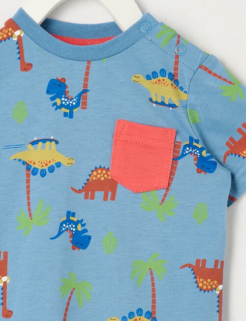 Teeny Weeny Dino Short Sleeve Tee, Blue product photo View 02 L