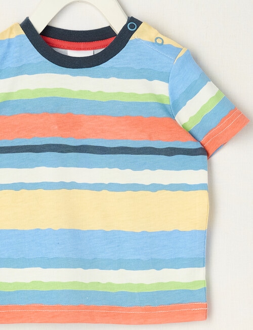 Teeny Weeny Play Time Wavy Stripe Short Sleeve Tee, Multicoloured product photo View 02 L