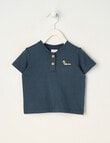 Teeny Weeny Play Time Short Sleeve Henley Tee, Navy product photo