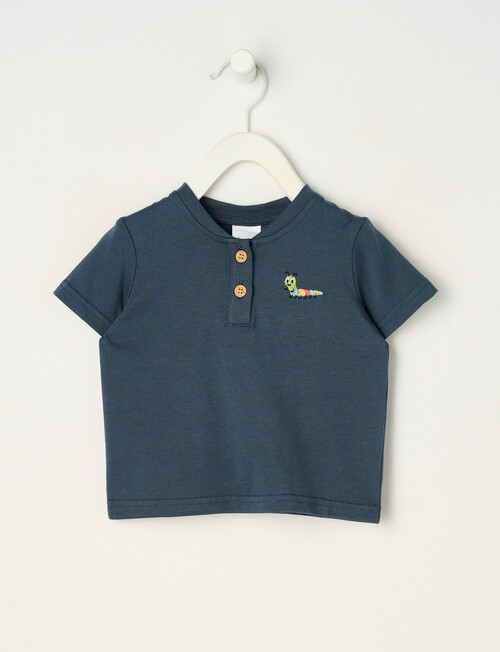 Teeny Weeny Play Time Short Sleeve Henley Tee, Navy product photo