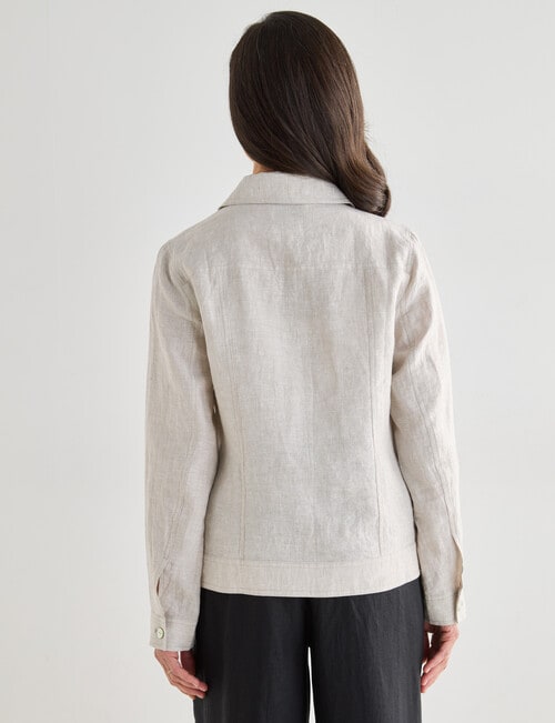 Ella J Linen Jacket, Natural product photo View 02 L