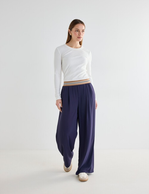 Mineral Peta Wide Leg Pants, Navy product photo View 03 L
