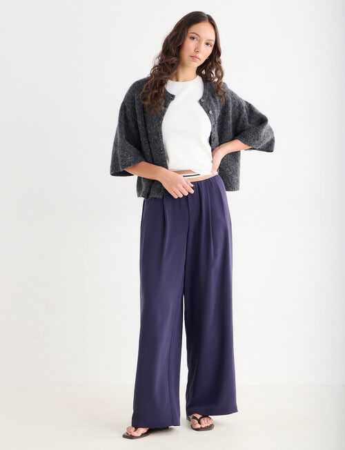Mineral Peta Wide Leg Pants, Navy product photo View 03 L
