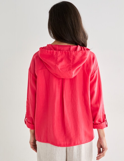 Ella J Linen Zip Jacket, Poppy product photo View 02 L